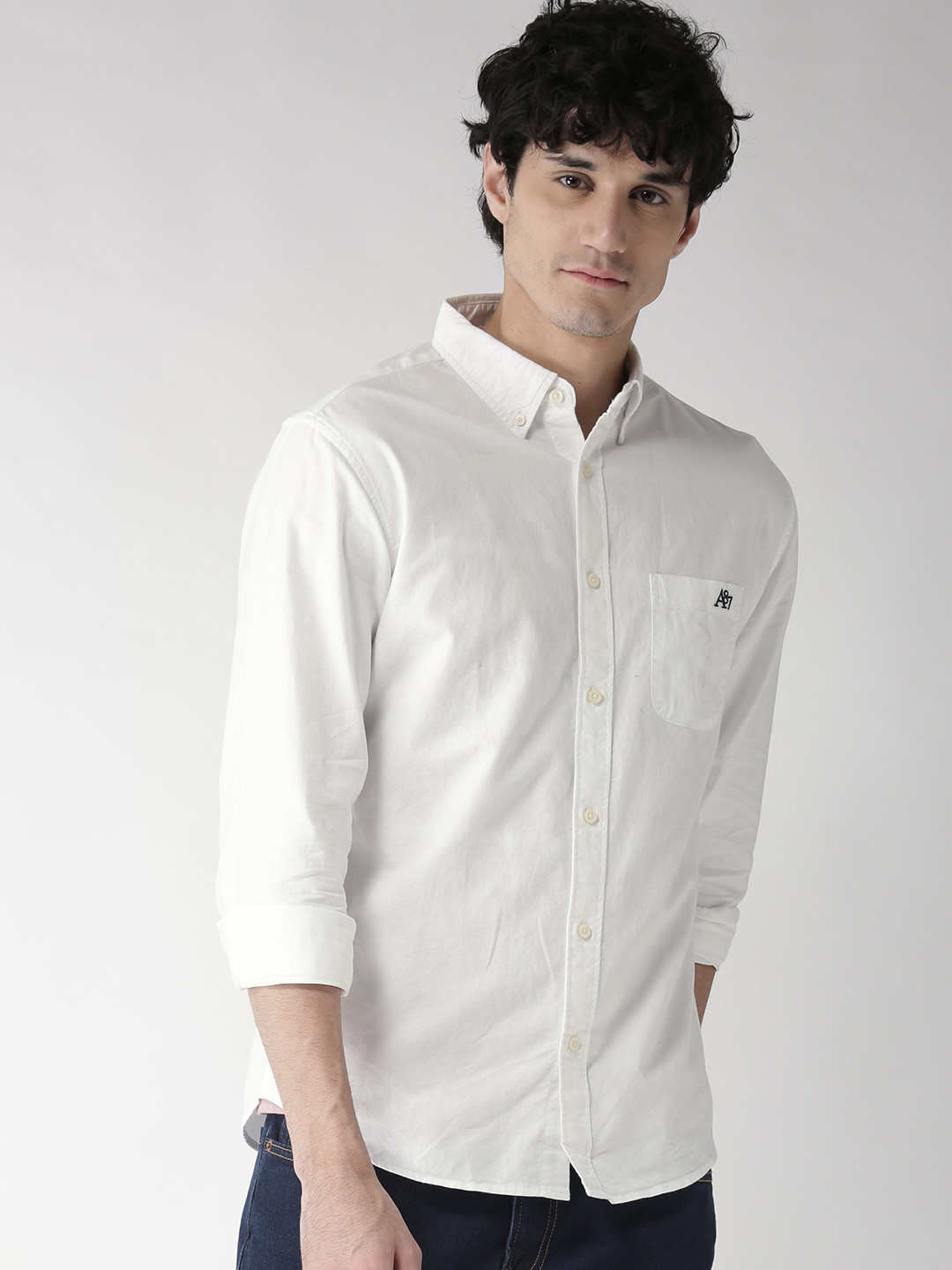 Buy Aeropostale Men White Regular Fit Solid Casual Shirt - Shirts for ...