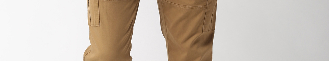Buy Aeropostale Men Khaki Regular Fit Solid Cargo Joggers - Trousers ...
