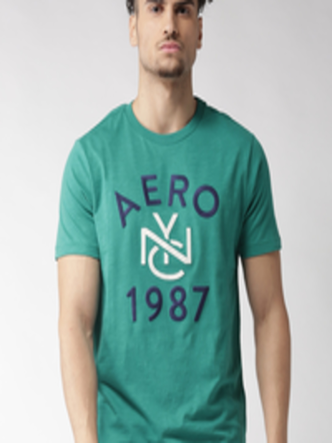 Buy Aeropostale Men Green Embroidered Round Neck T Shirt - Tshirts for ...