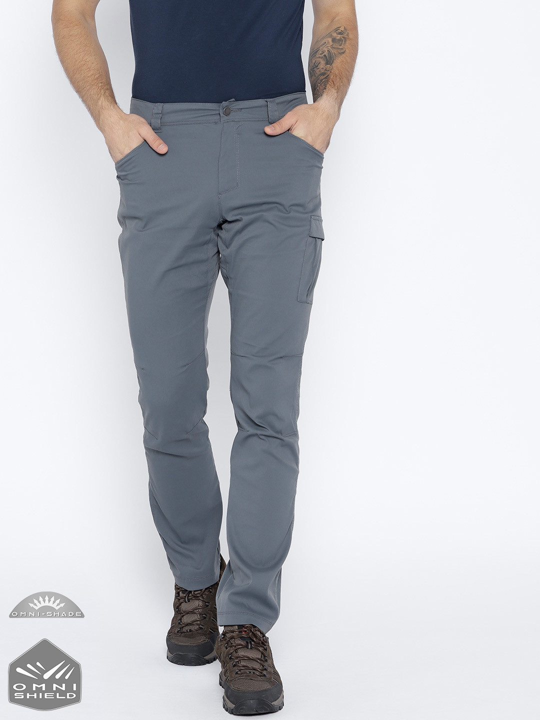 Buy Columbia Men Grey Elements Stretch Hiking Track Pants Track Pants