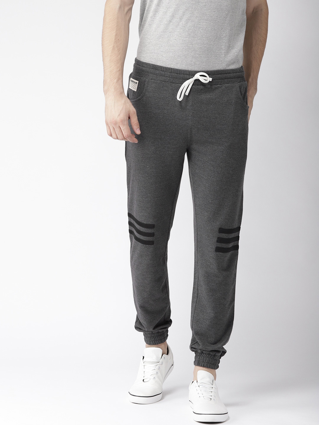 Buy Hubberholme Men Charcoal Grey Solid Slim Fit Joggers - Track Pants ...