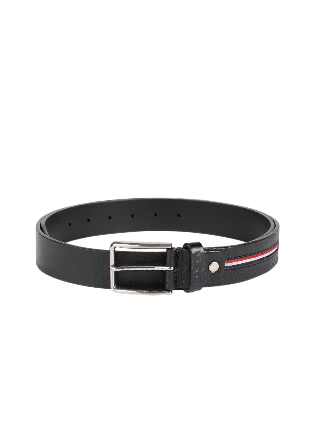 Buy Tommy Hilfiger Men Black Solid Leather Belt Belts for Men 7409275