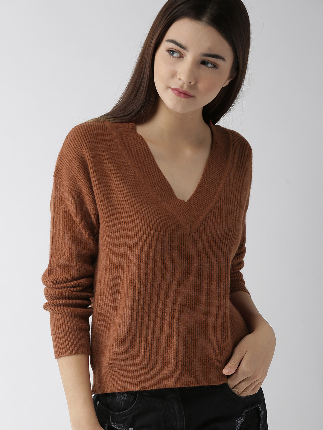 Buy FOREVER 21 Women Rust Pullover - Sweaters for Women 7410601 | Myntra
