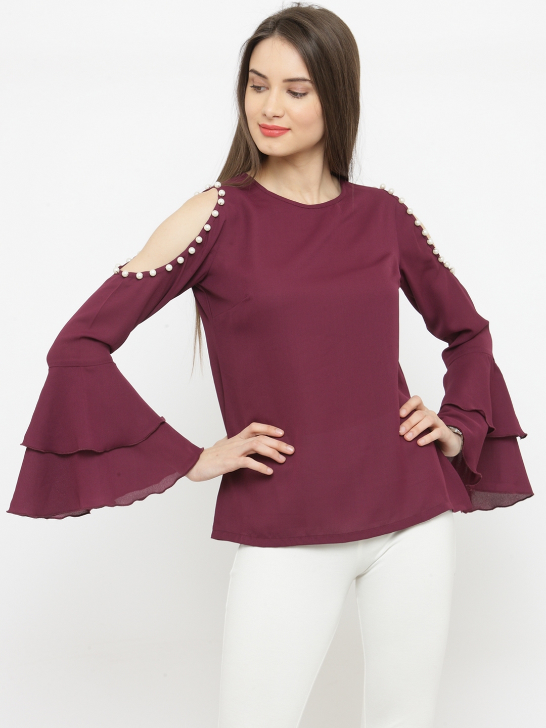 womens plus size maroon tops
