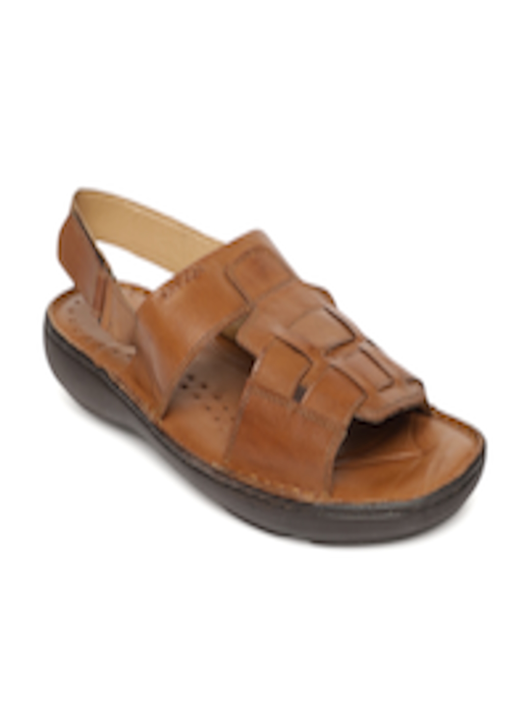 Buy Ruosh Men Brown Leather Fisherman Sandals - Sandals for Men 7419564 ...