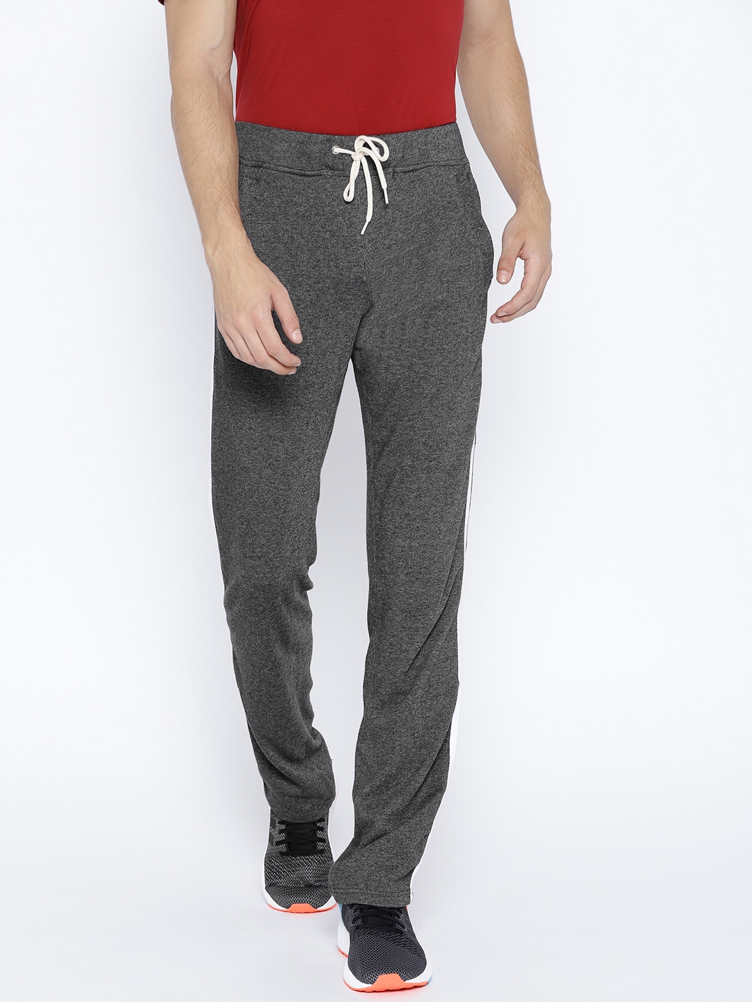 Buy JUMP USA Men Charcoal Grey Solid Track Pants - Track Pants for Men ...