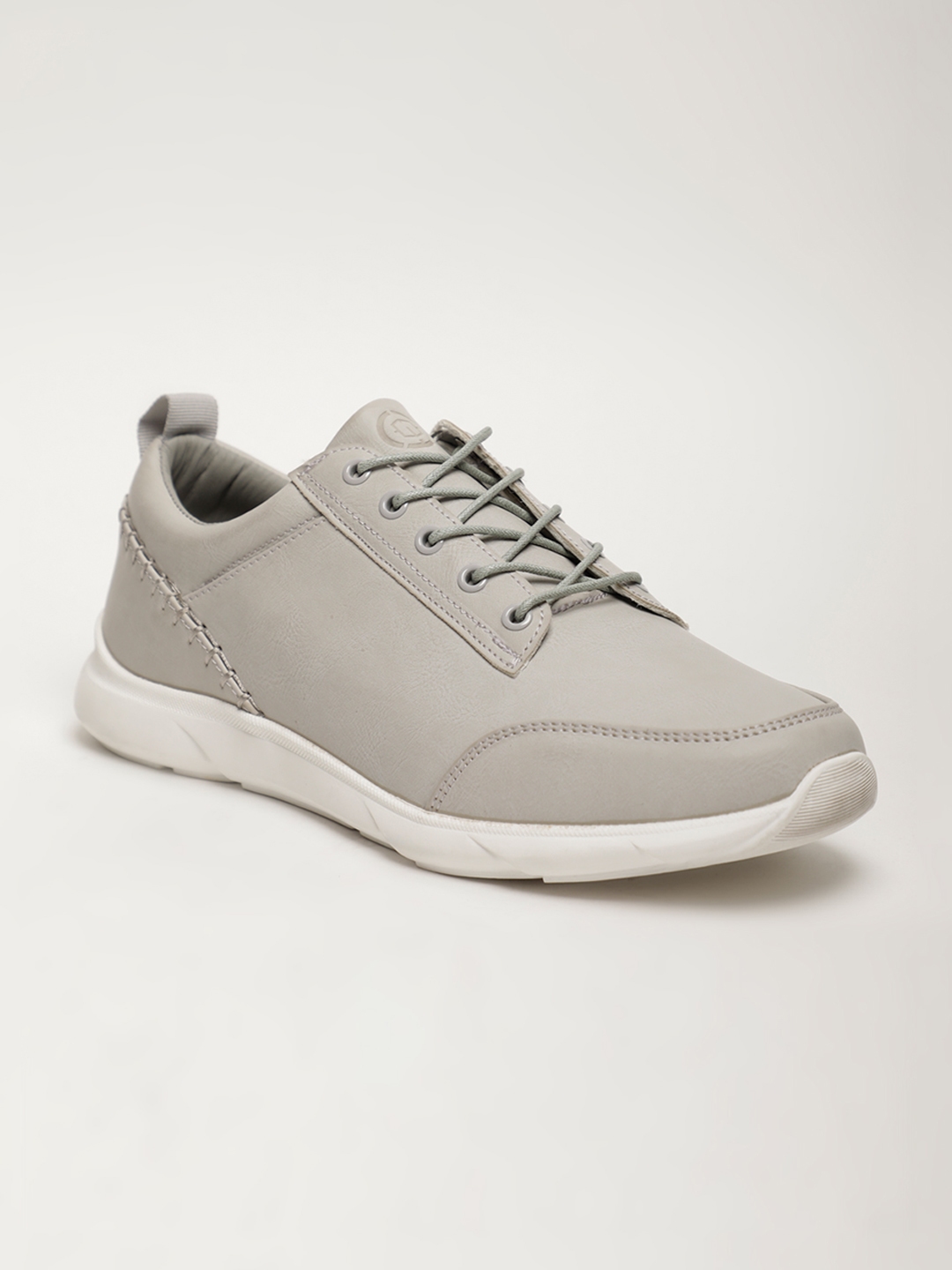 Buy LOCOMOTIVE Men Grey Solid Sneakers - Casual Shoes for Men 7425732 ...