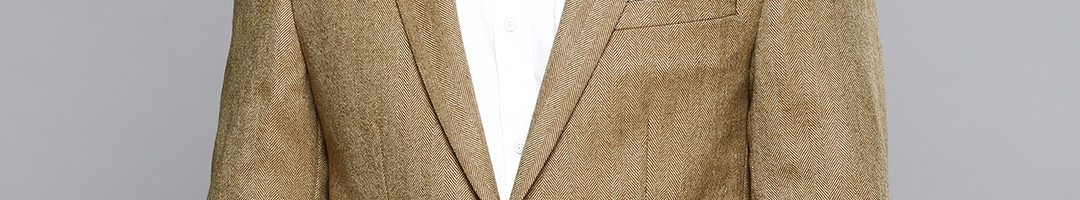 Buy Louis Philippe Men Beige Self Design Woolen Blazer - Blazers for Men 7433016 | Myntra