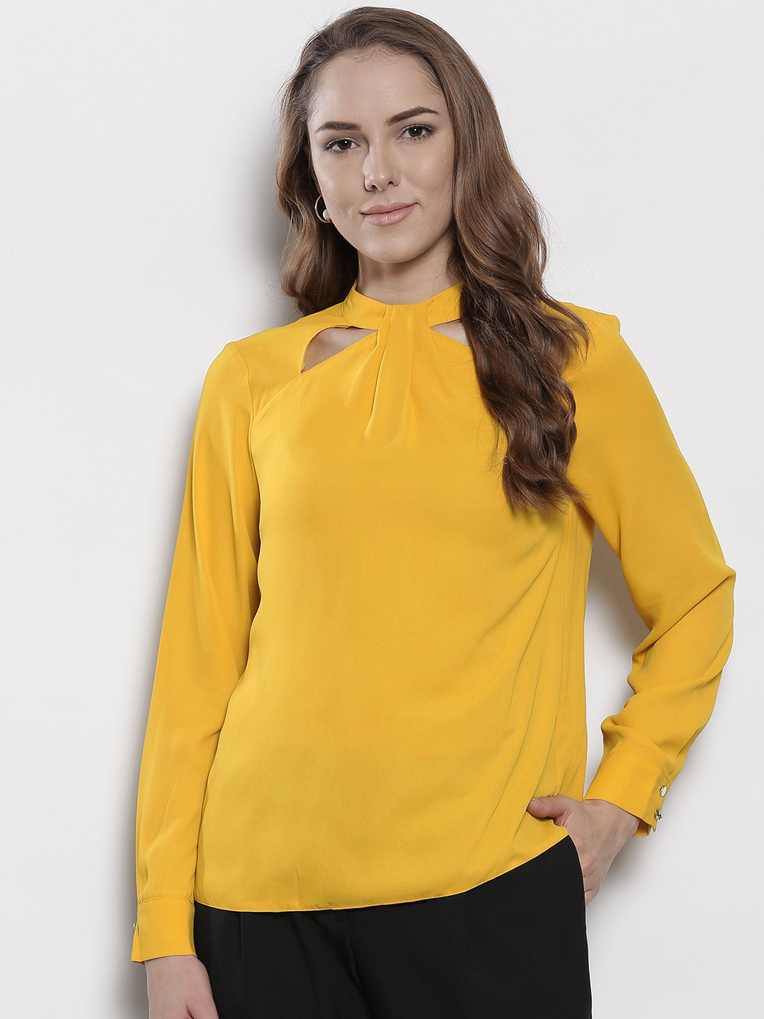 Buy DOROTHY PERKINS Women Mustard Yellow Solid Top Tops for Women