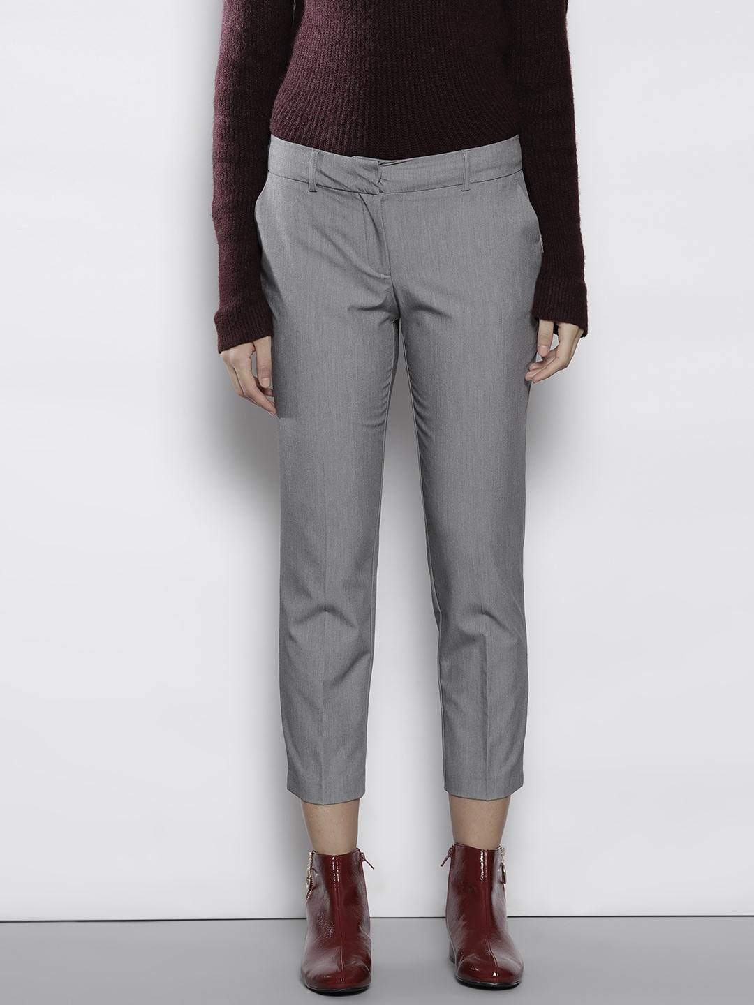 grey formal trousers women's