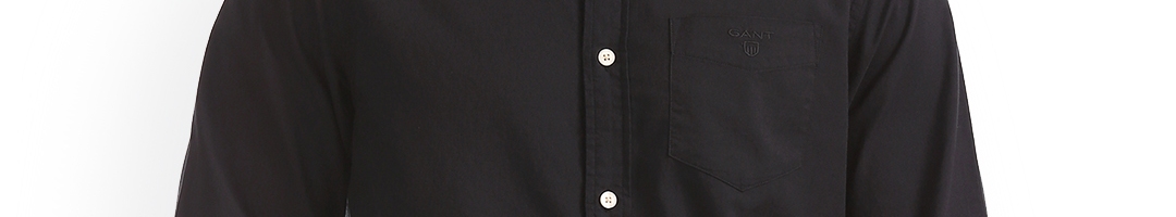 Buy GANT Men Black Regular Fit Solid Casual Shirt - Shirts for Men ...