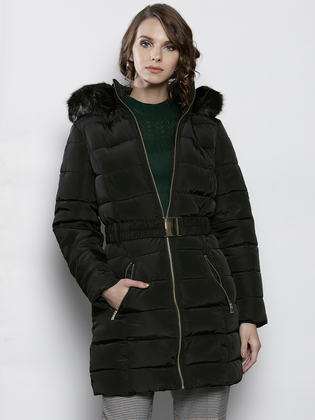 Buy DOROTHY PERKINS Women Black Solid Longline Parka Jacket With