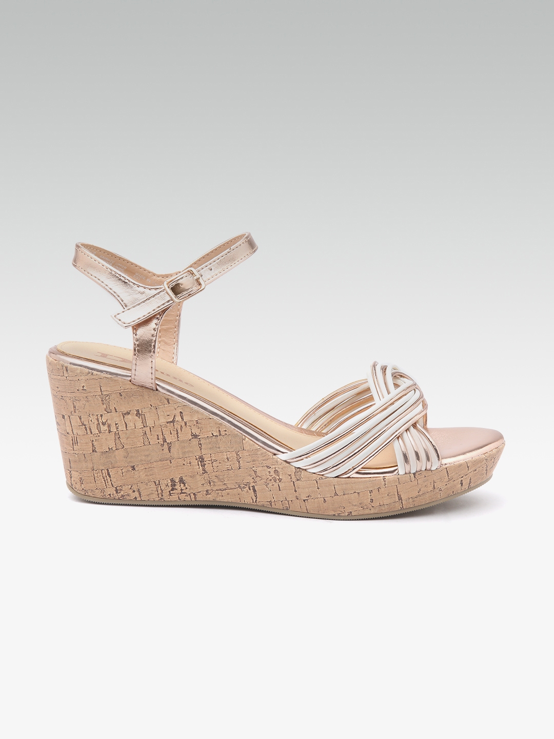 dune sandals rose gold