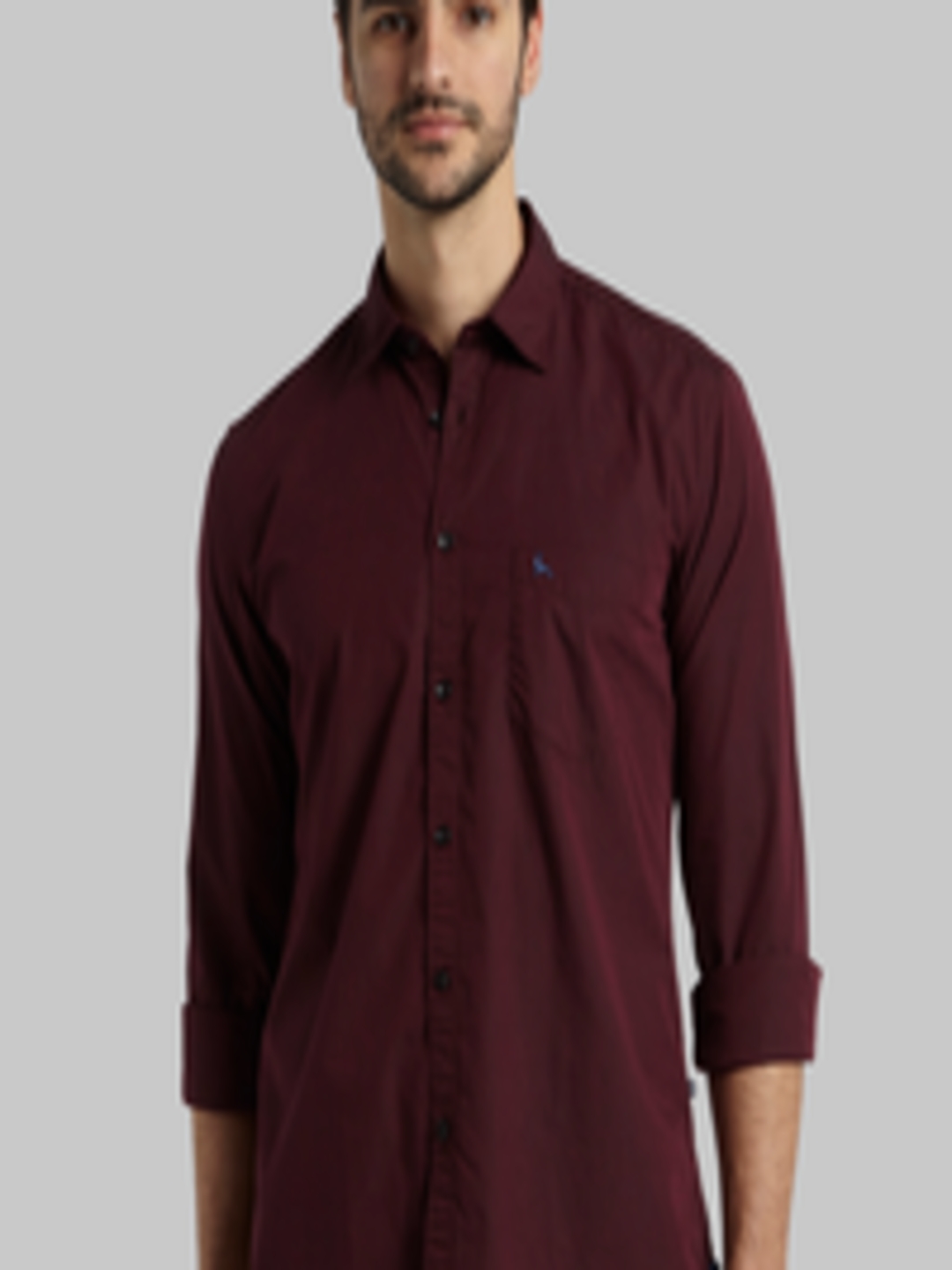 Buy Parx Men Maroon Slim Fit Solid Casual Shirt - Shirts for Men ...