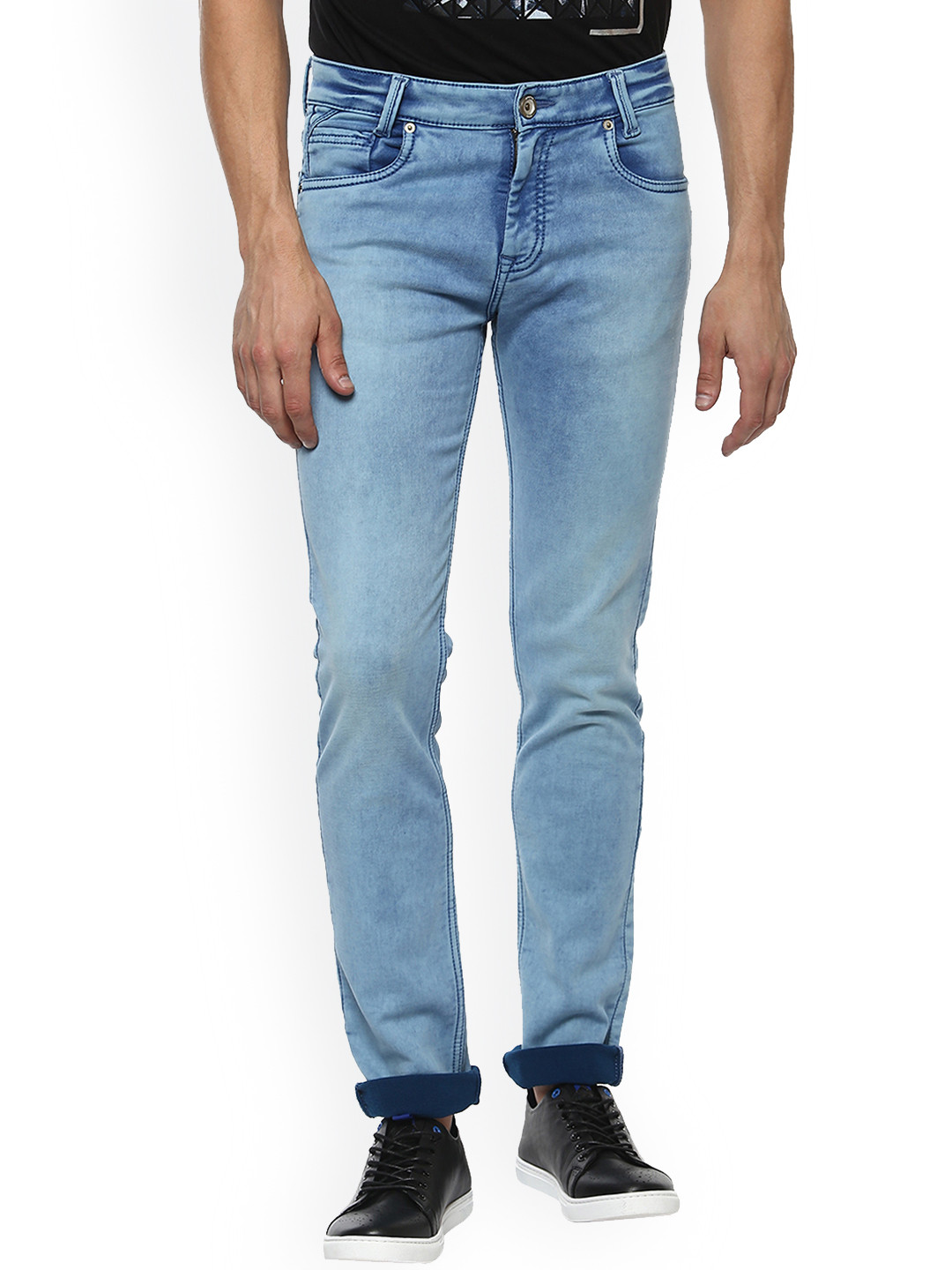 Buy Mufti Men Blue Regular Fit Mid Rise Clean Look Stretchable Jeans - Jeans for Men 7455495 