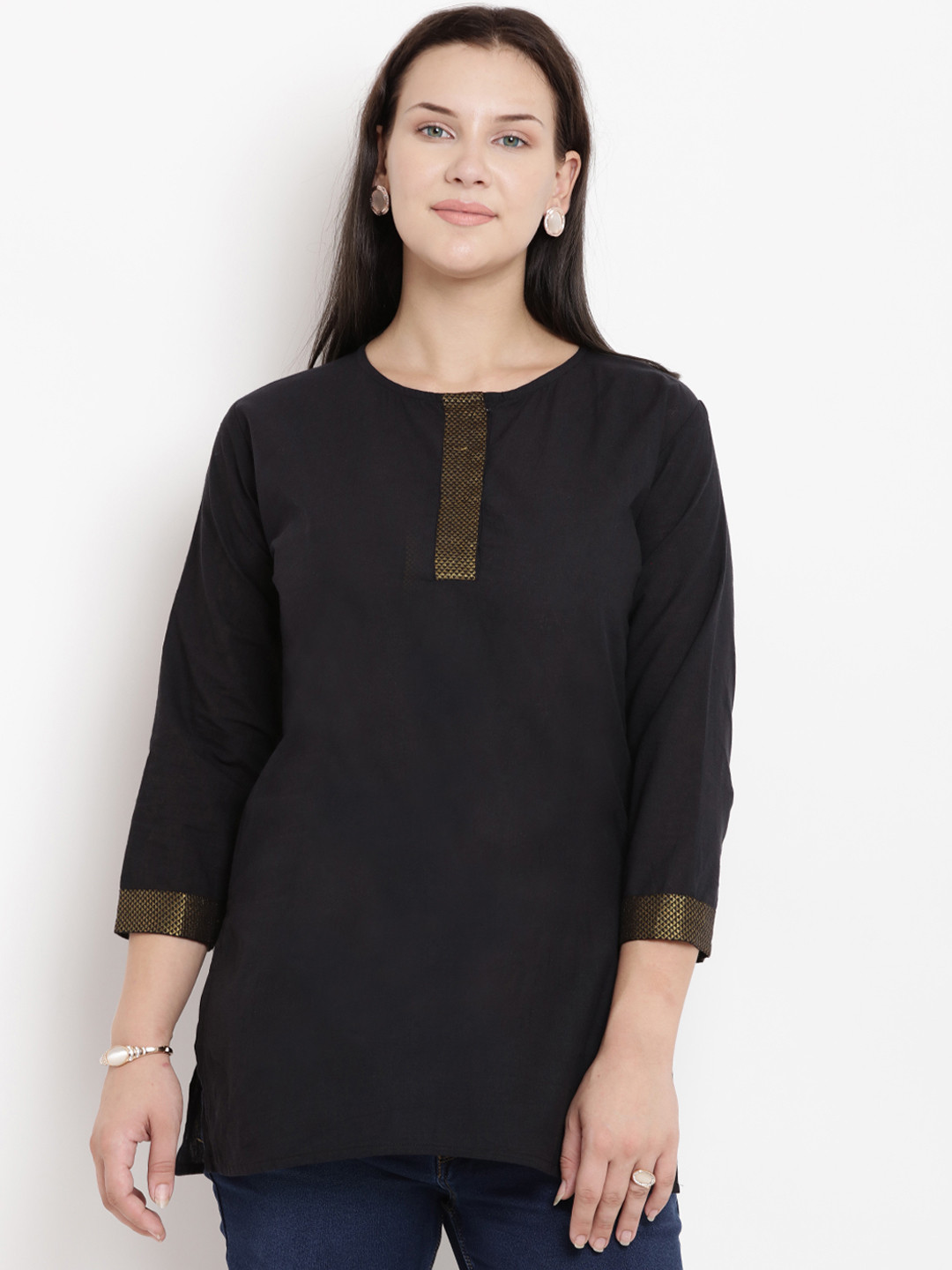 Buy Love More Women Black Solid Kurti Kurtis for Women 7463443 Myntra