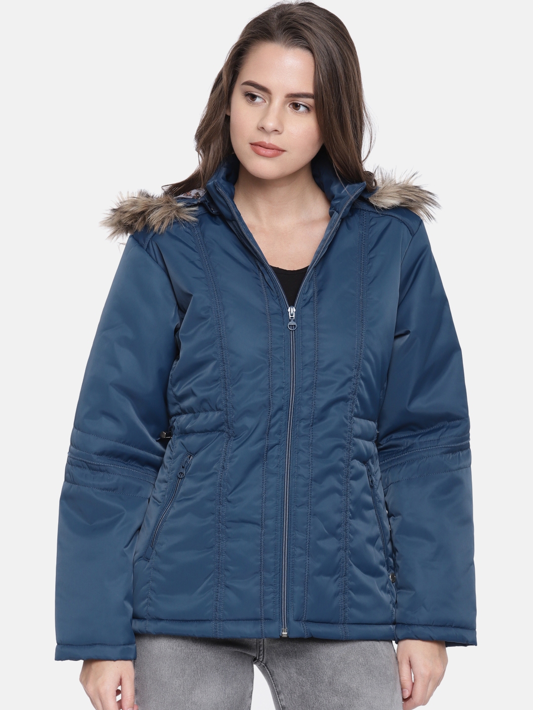light blue parka jacket