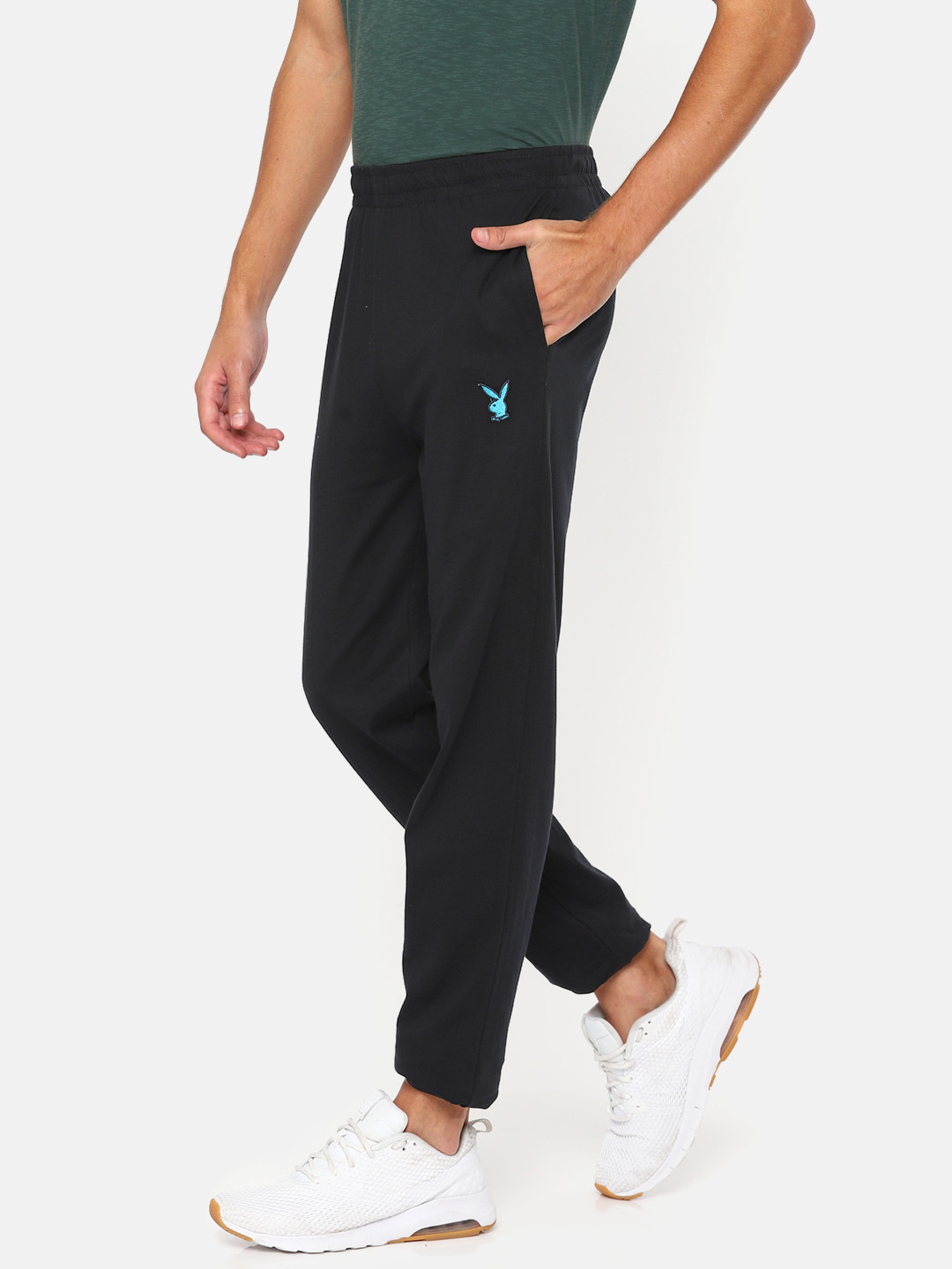 Buy Playboy Men Navy Blue Straight Fit Track Pants Track Pants for