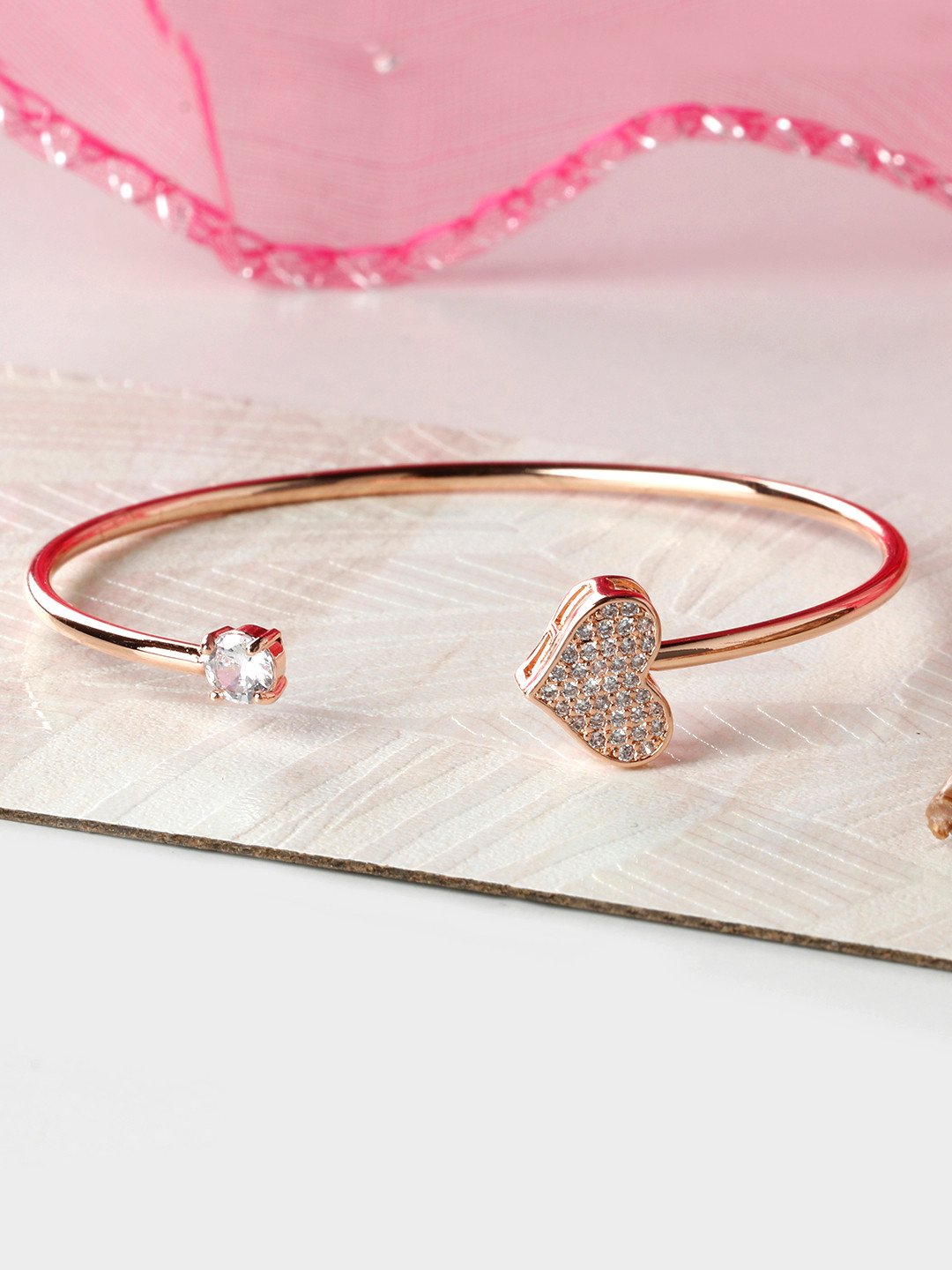 Buy Priyaasi Rose Gold Plated Handcrafted Cuff Bracelet Bracelet for