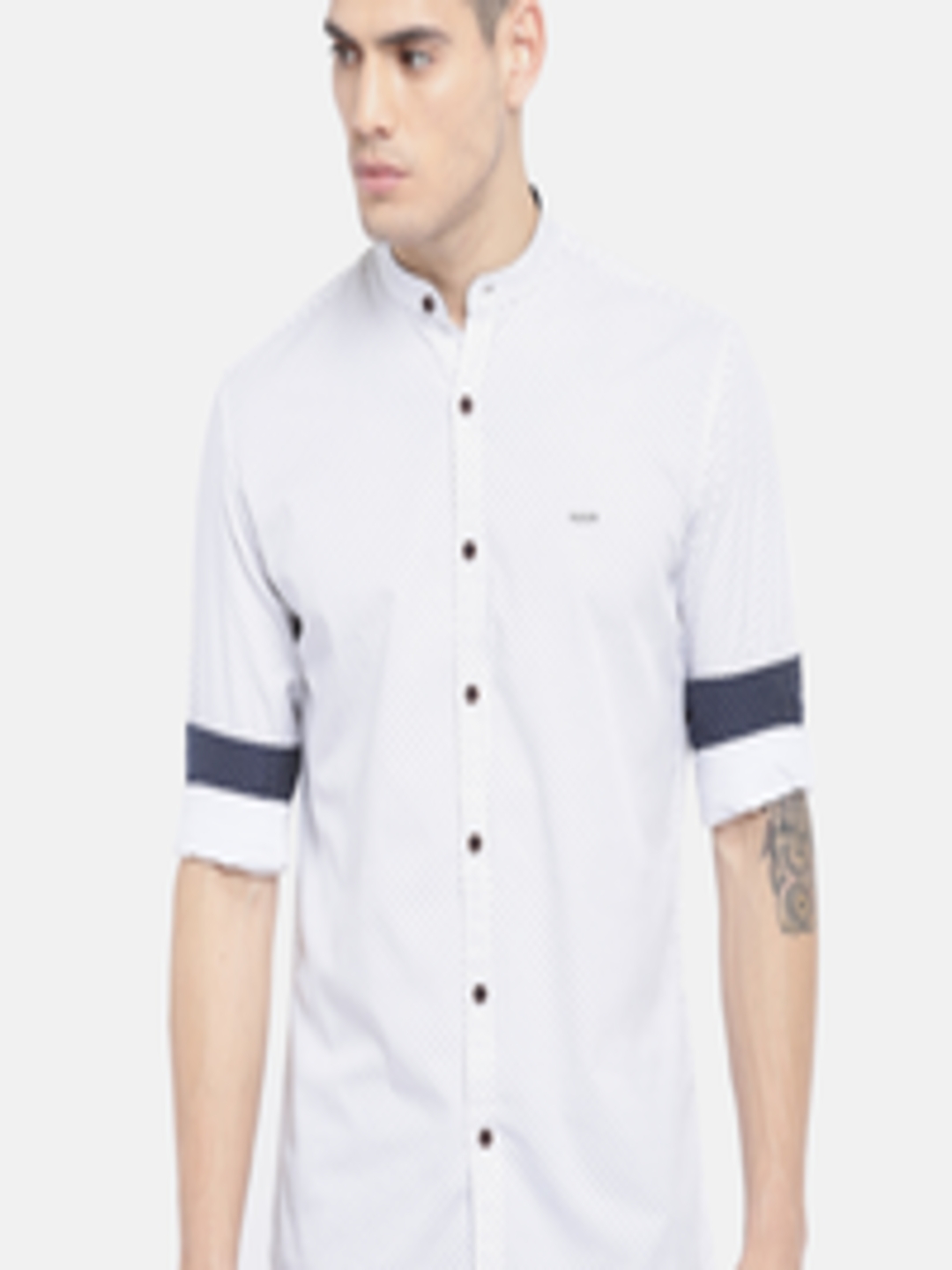 Buy British Club Men White Slim Fit Printed Casual Shirt - Shirts for ...