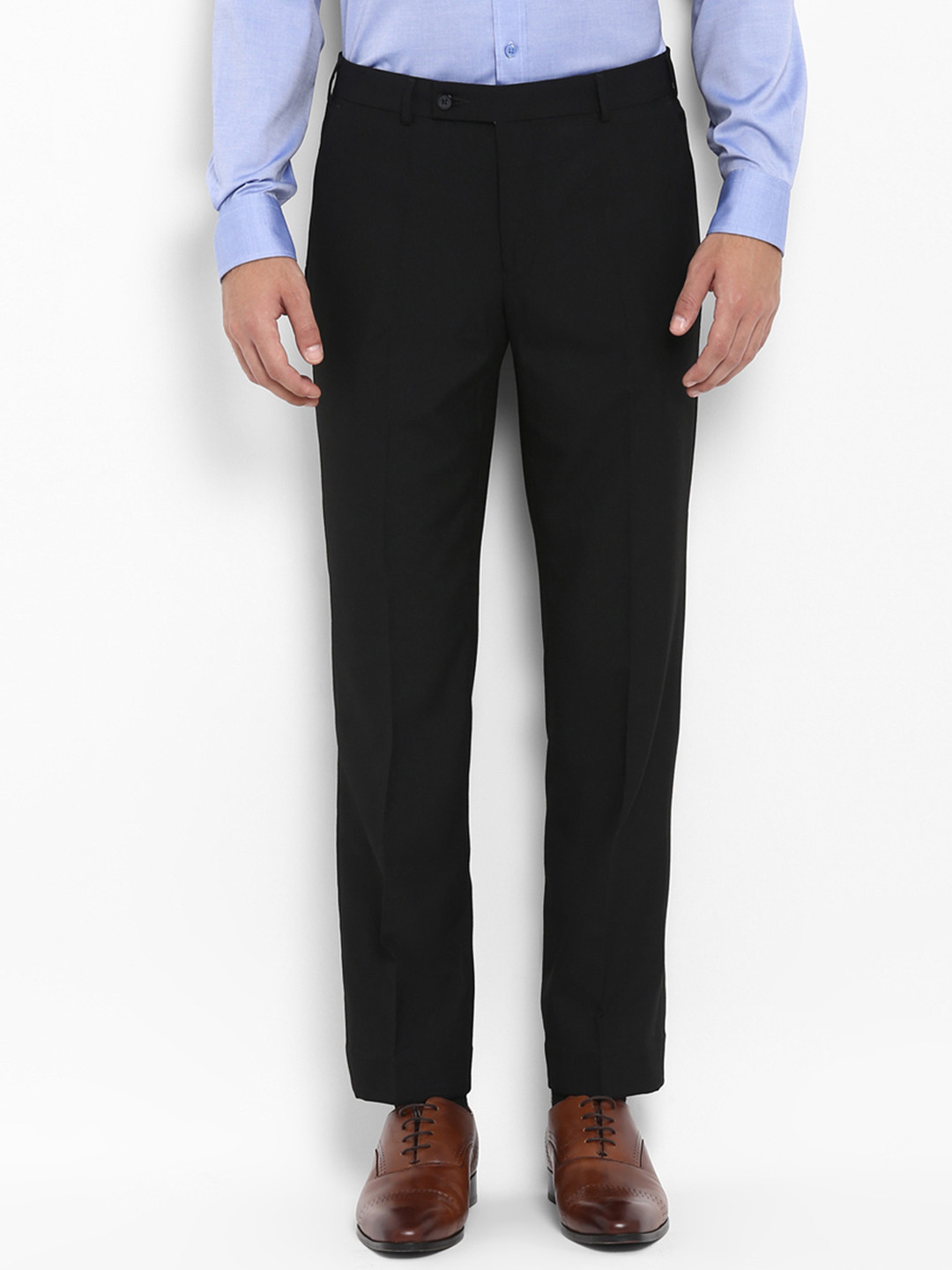 Buy Park Avenue Men Black Regular Fit Solid Formal Trousers - Trousers ...