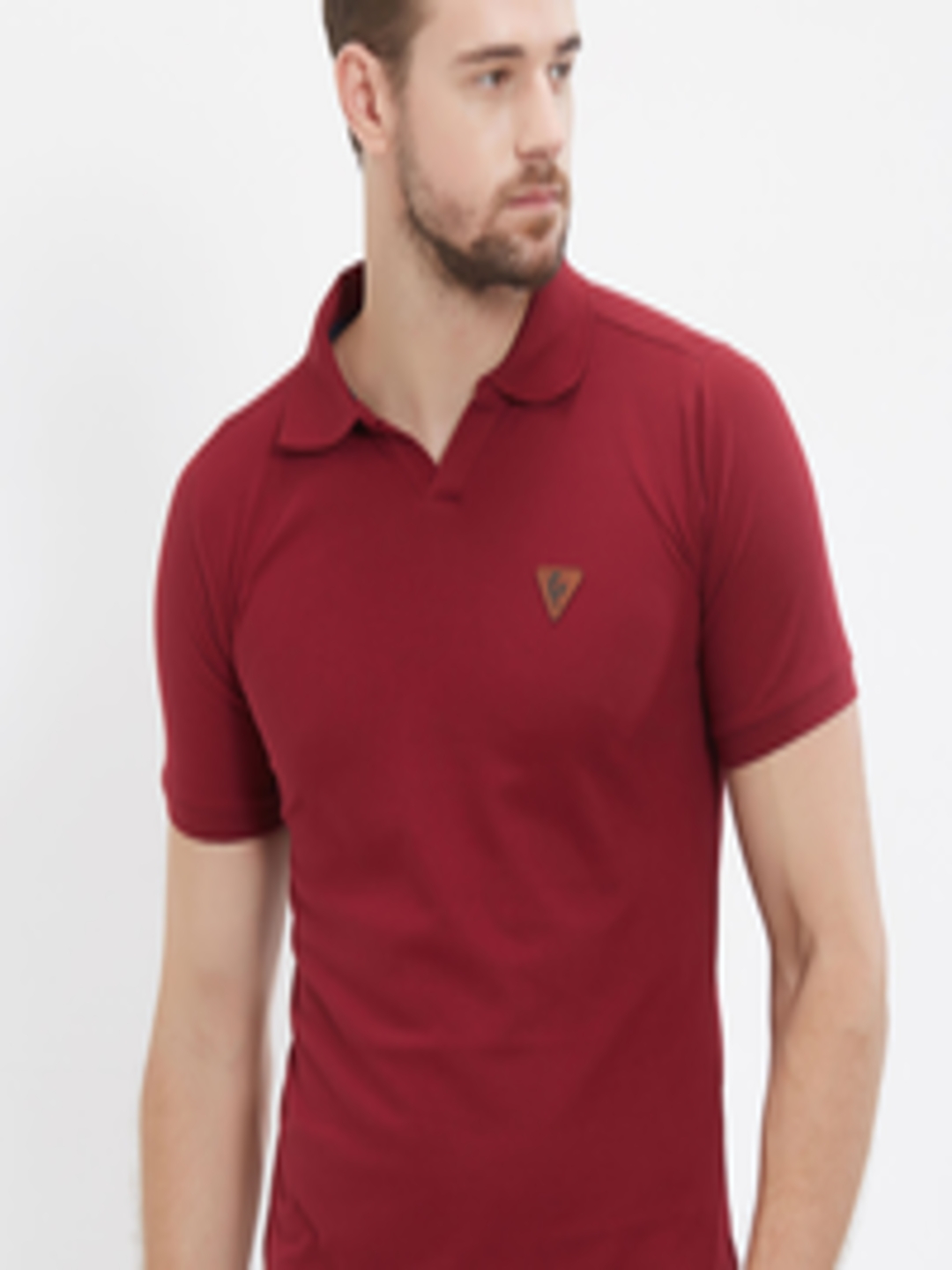Buy FiTZ Men Maroon Solid Polo Collar T Shirt - Tshirts for Men 7469359 ...