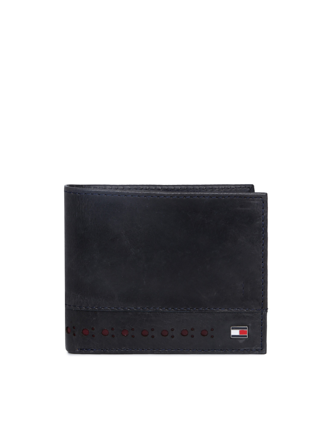 Buy Tommy Hilfiger Men Navy Blue Solid Two Fold Wallet Wallets for
