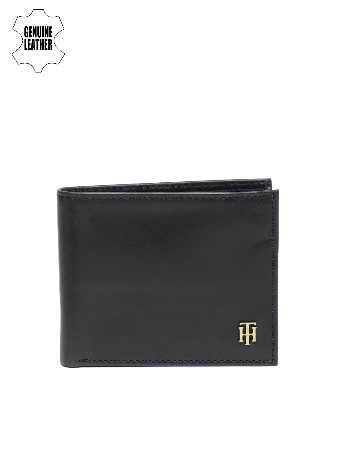 Buy Tommy Hilfiger Men Navy Blue Solid Genuine Leather Two Fold Wallet
