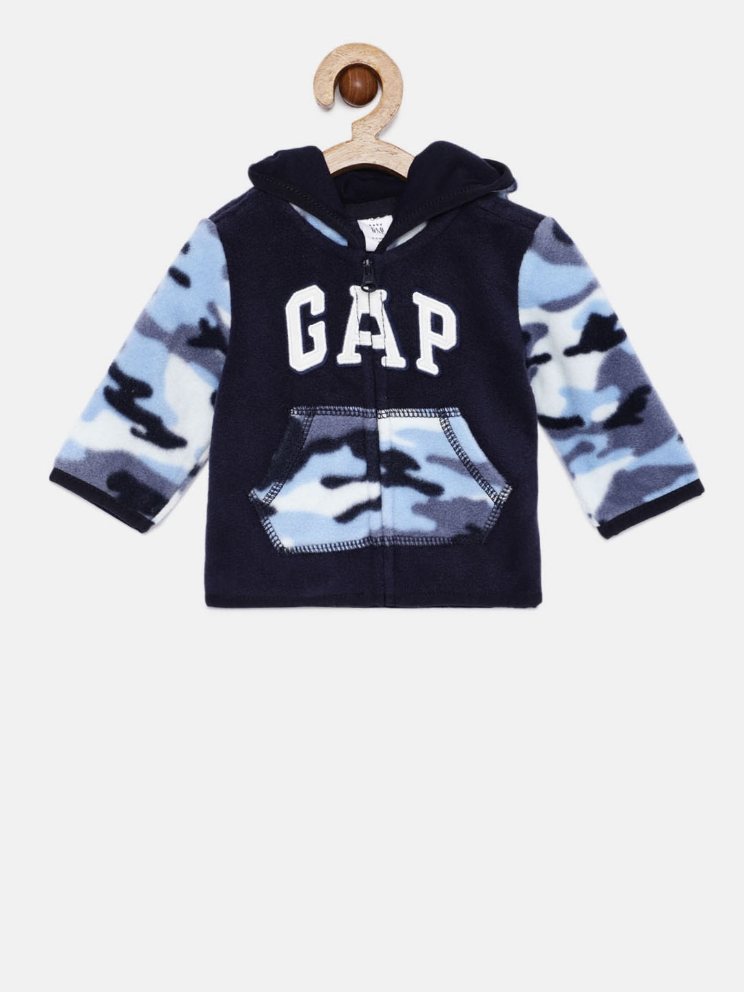 Buy GAP Baby Boys' Blue Logo Zip Hoodie Sweatshirt Sweatshirts for