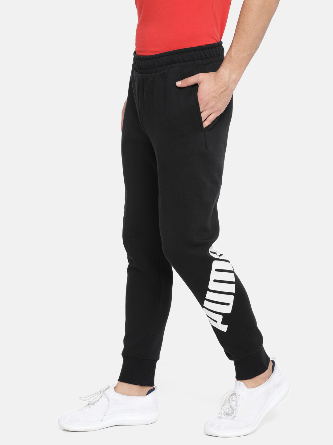 Buy Puma Men Black Printed OversizeLogoPant Joggers Track Pants for