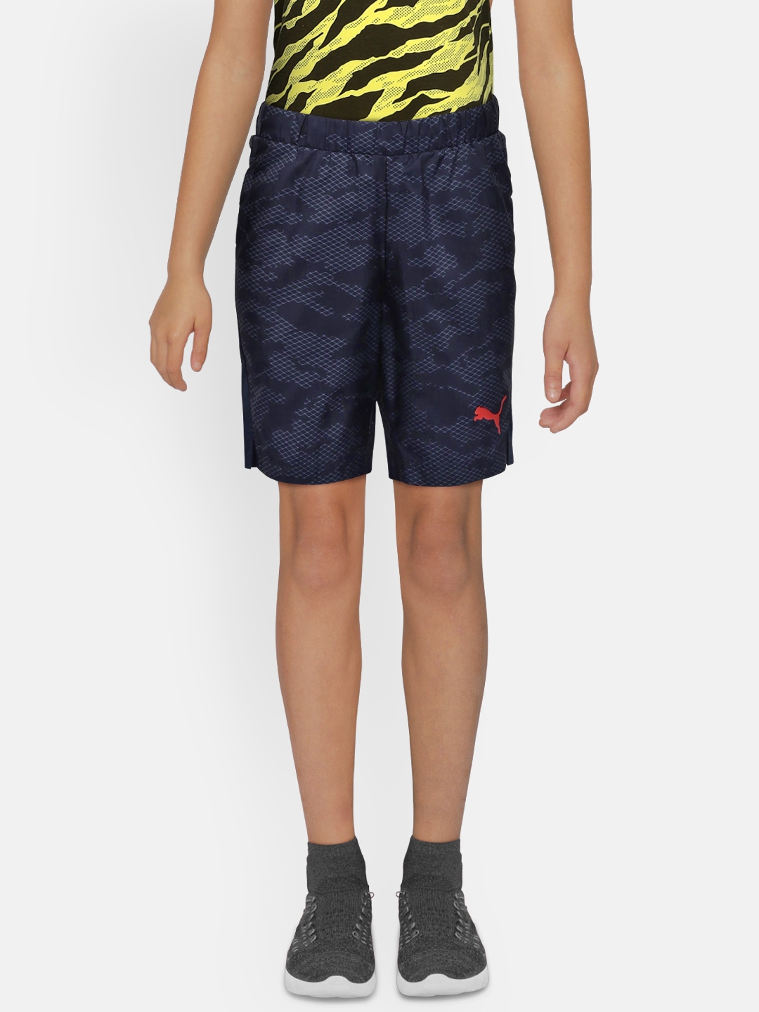 Buy Puma Boys Navy Blue Printed Modern Sport Woven Shorts - Shorts for ...