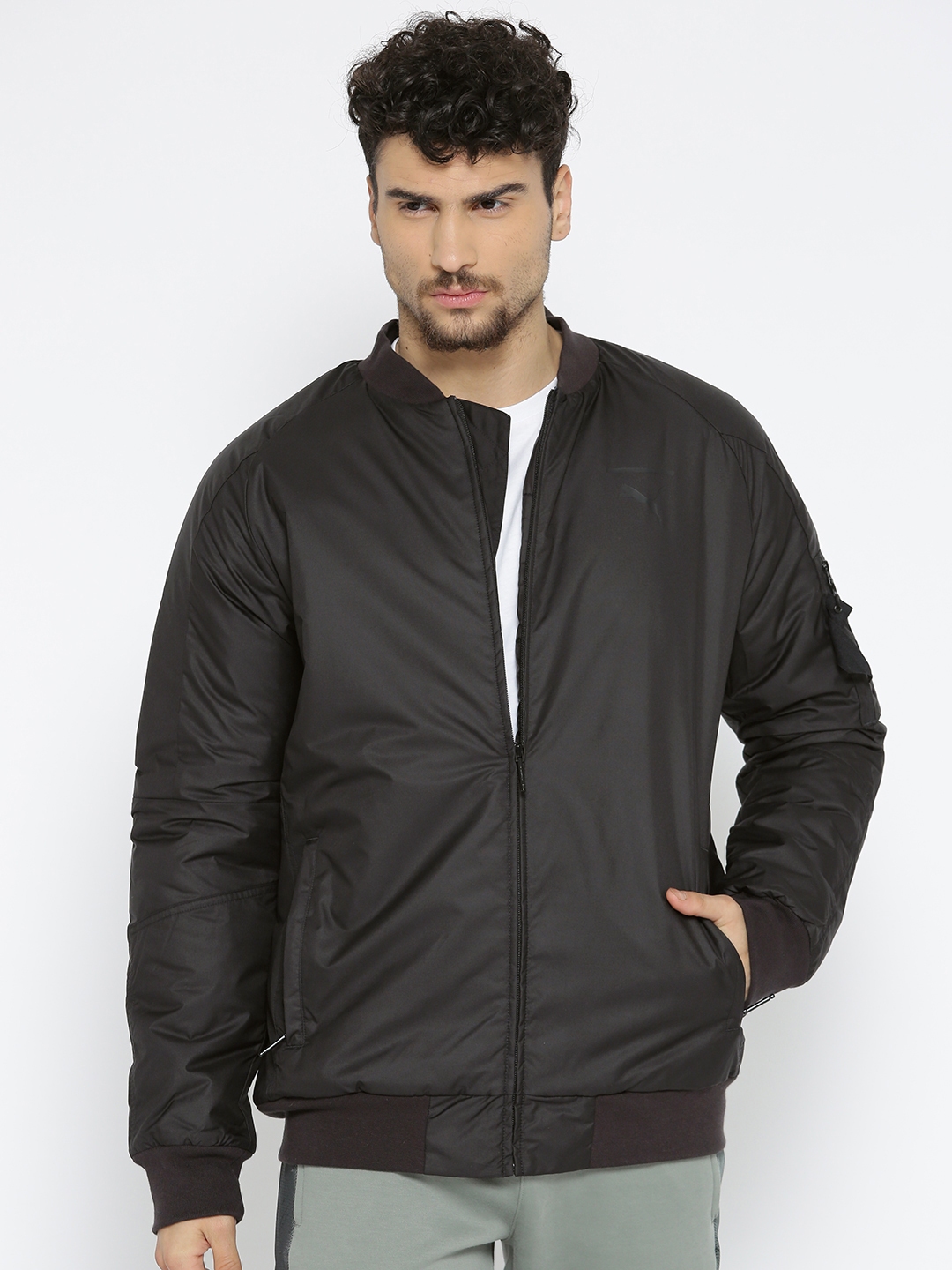 Buy Puma Men Black Solid Pace Bomber Jacket - Jackets for Men 7473569 ...