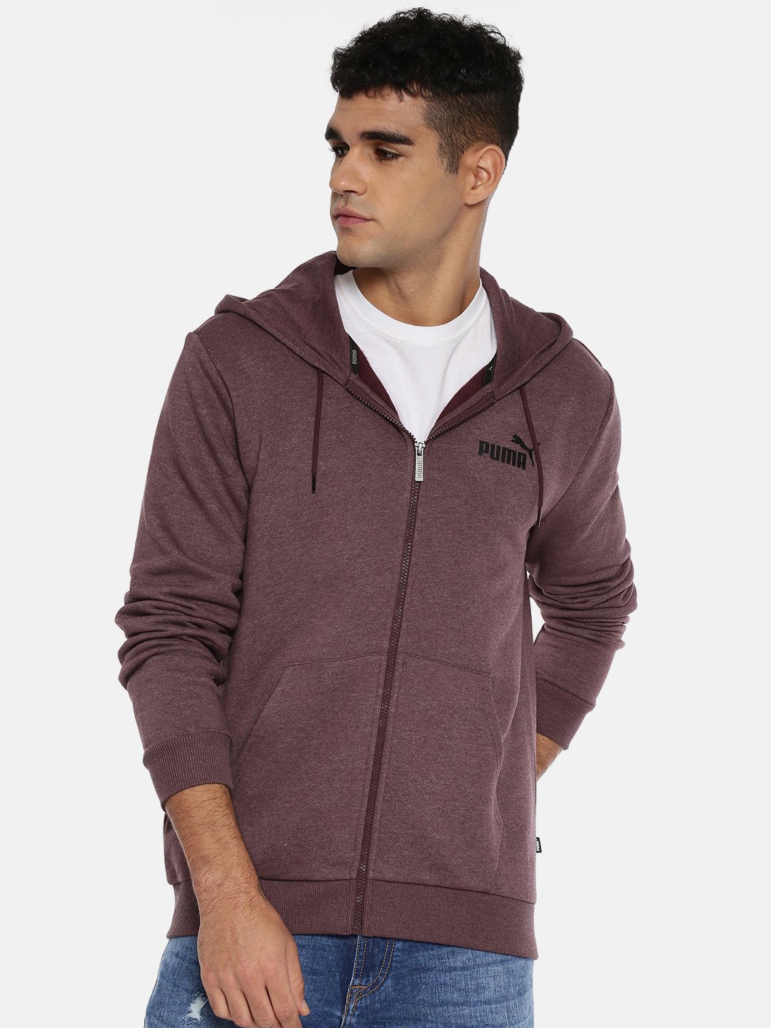 Buy Puma Men Burgundy Solid Elevated ESS FZ Front Open Sweatshirt - Jackets for Men 7473786 | Myntra