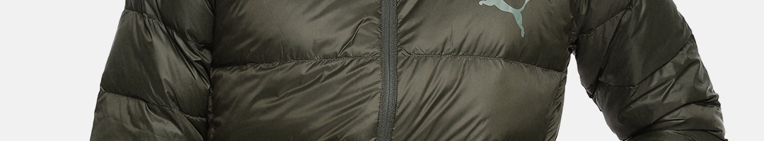 Buy Puma Men Olive Green Solid PWRWarm PackLITE 600 Dwn Puffer Jacket - Jackets for Men 8210001 ...