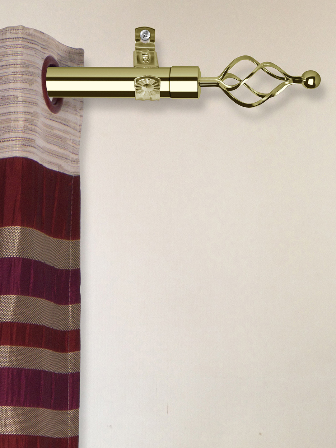 Buy Storyhome Gold Toned Curtain Rod With Brackets Curtain Rods And