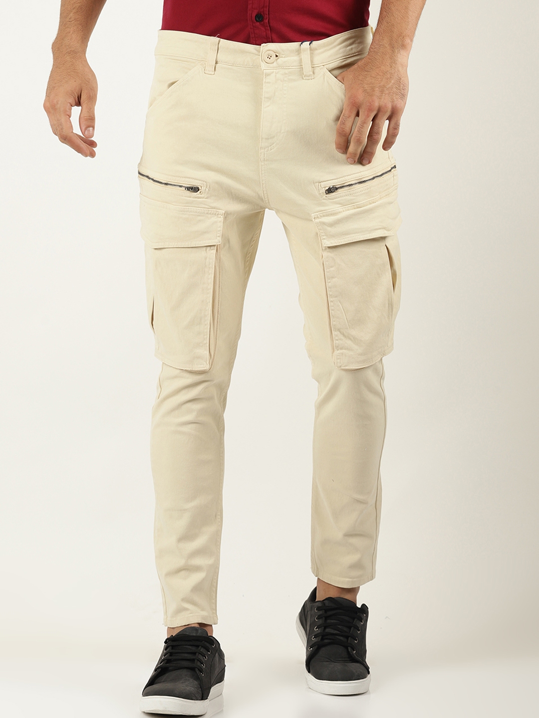 cream cargos mens