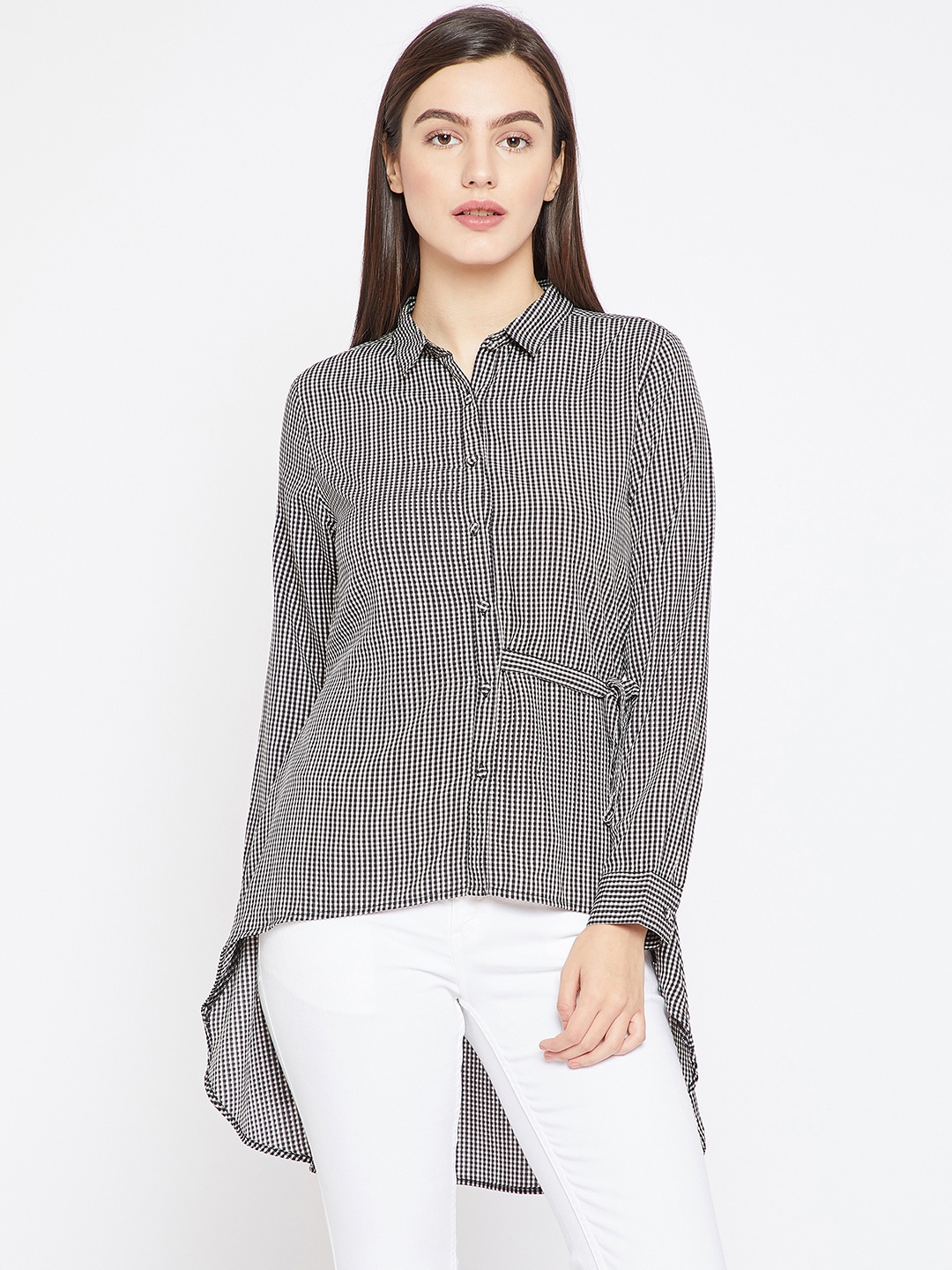 womens white longline shirt