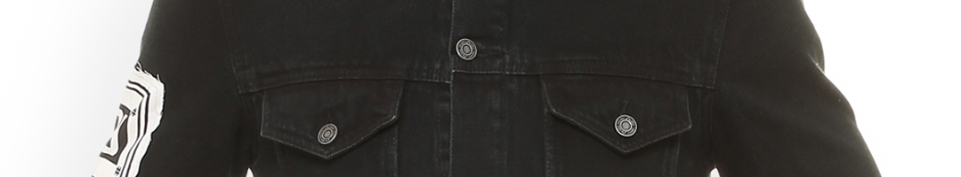 Buy People Men Black Printed Denim Jacket - Jackets for Men 7481297 ...