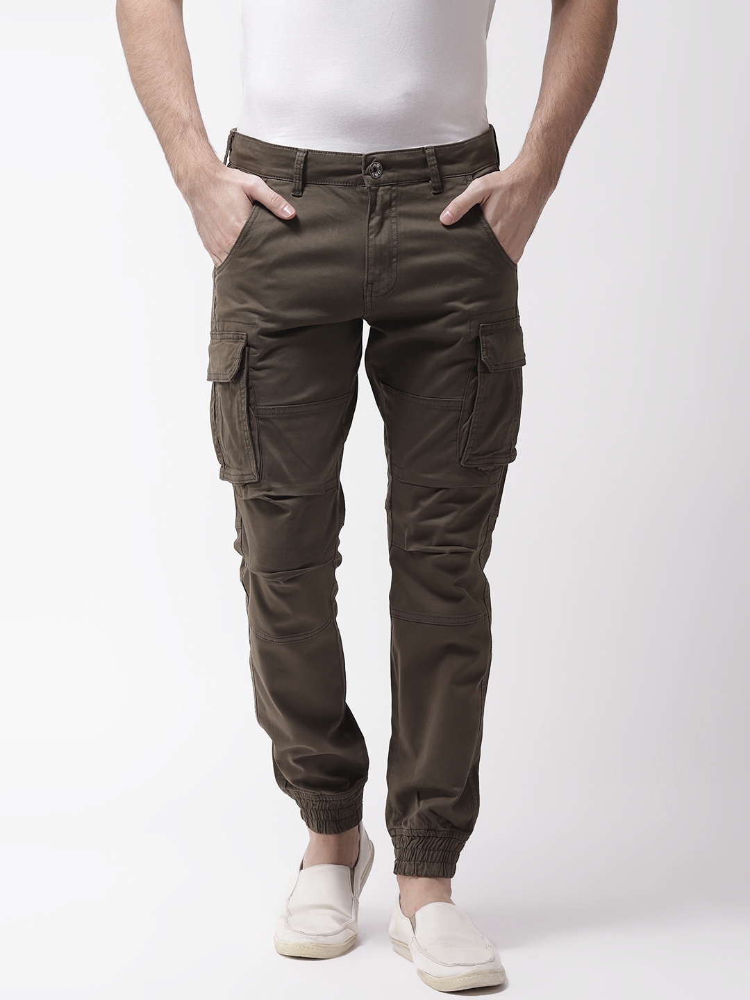 olive cargo joggers mens