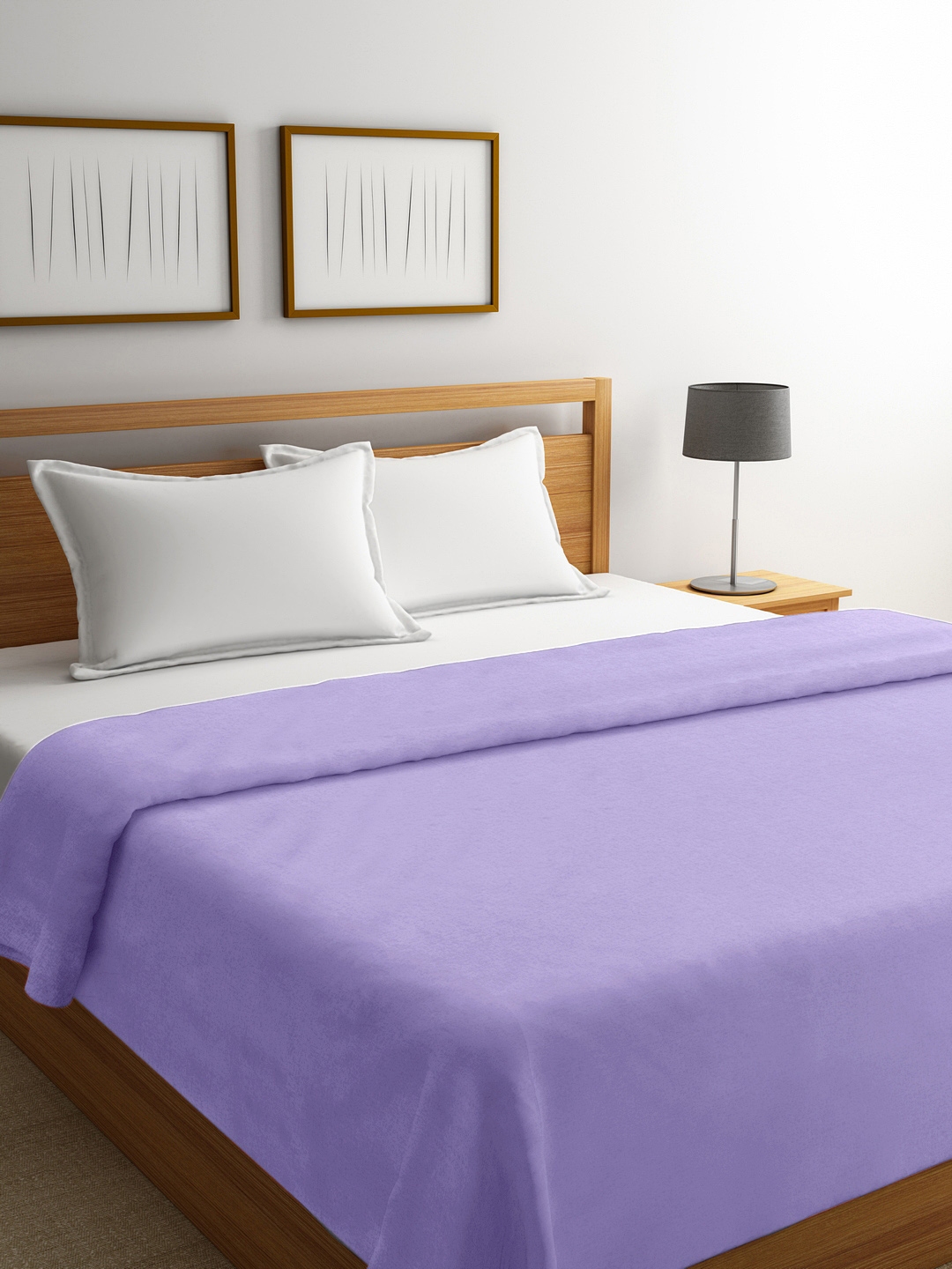 Buy Mark Home Purple Solid 200 Tc Cotton Double Bed Duvet Cover