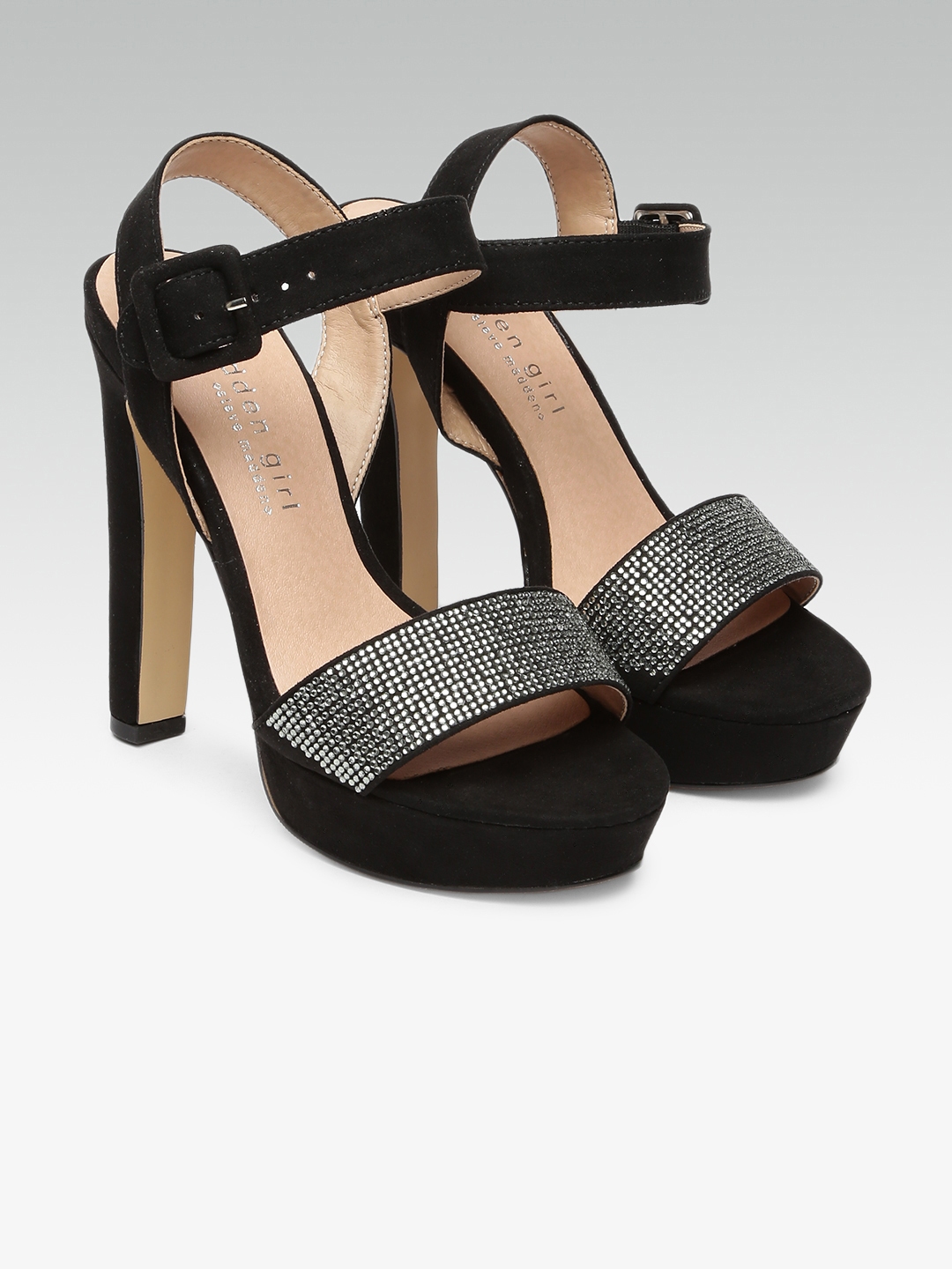 steve madden heel sandals black