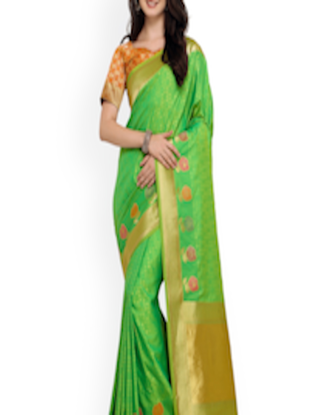 Buy Shaily Green Woven Design Banarasi Saree - Sarees for Women 7486190 ...