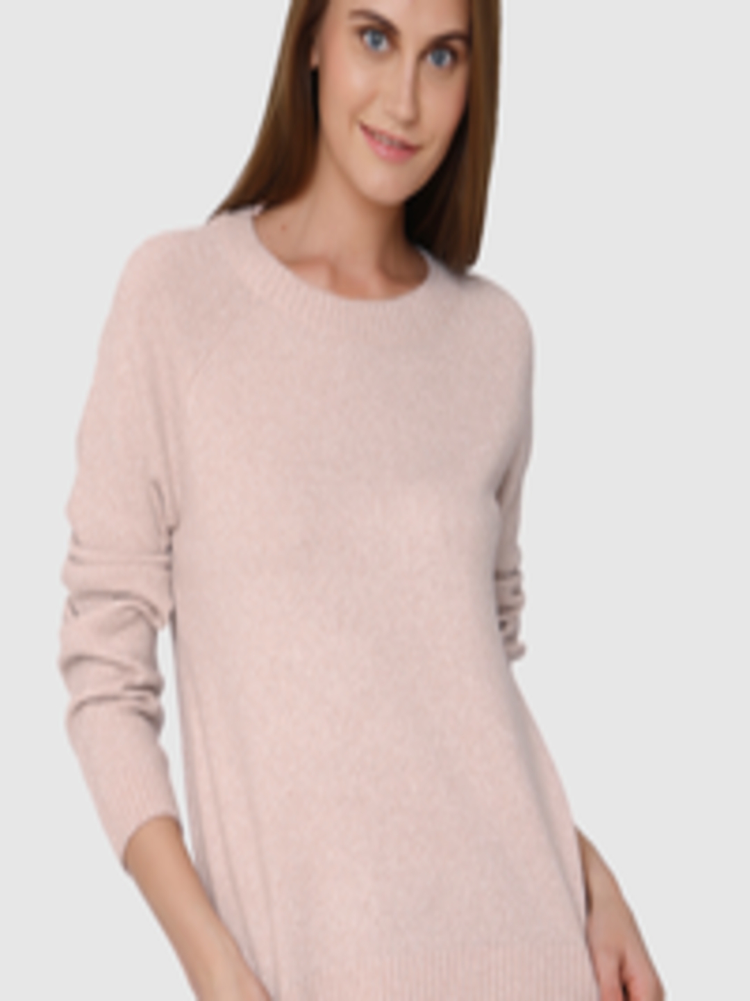 Buy Vero Moda Women Pink Solid Sweater - Sweaters for Women 7487246 ...