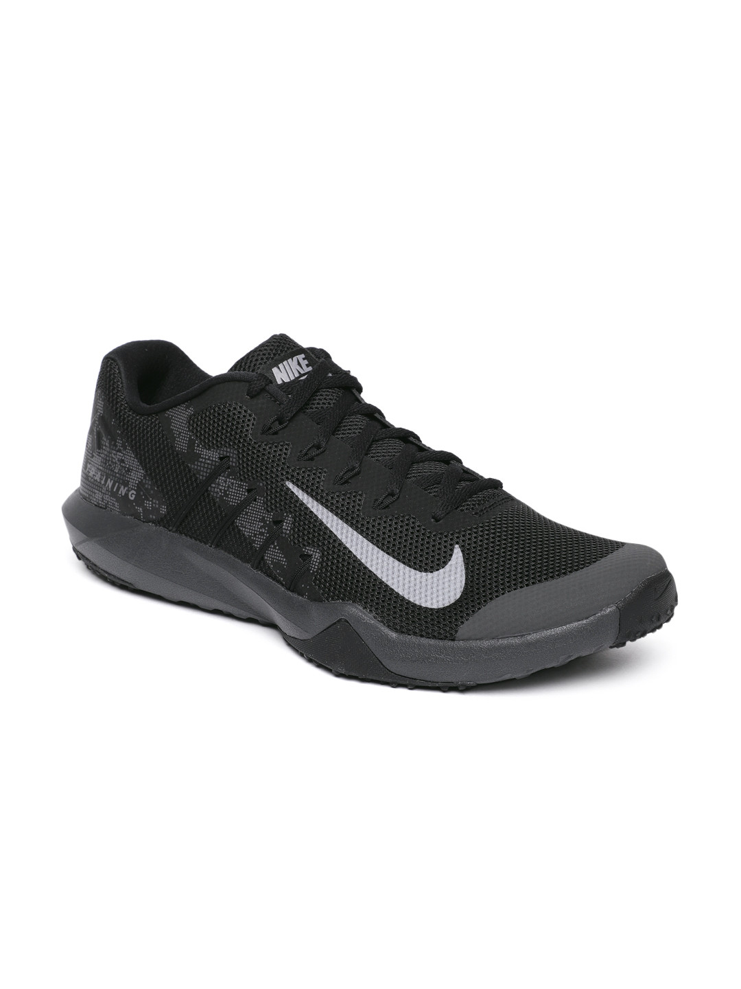 jd mens black nike trainers