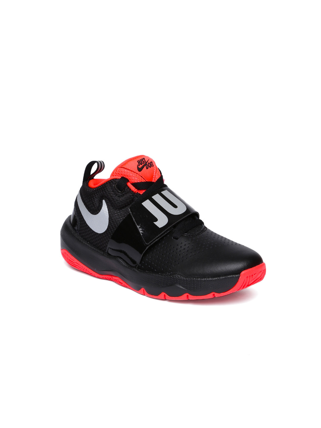 Buy Nike Boys Black TEAM HUSTLE Leather Basketball Shoes Sports Shoes