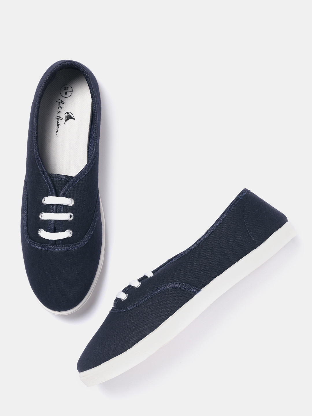 Seahorse Navy Pattern Print Black Sneaker Shoes For Men Women