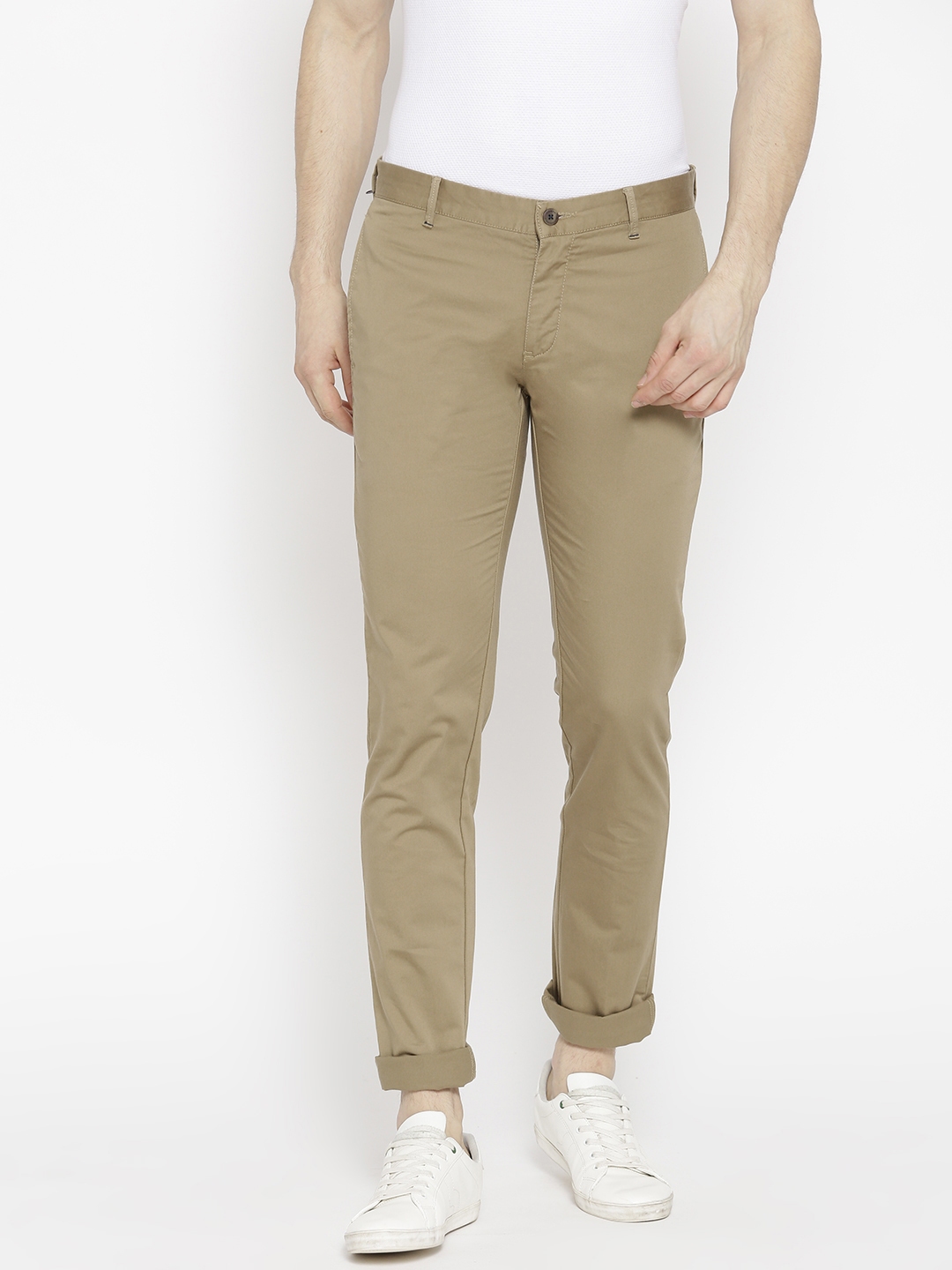 Buy Blackberrys Men Khaki Regular Fit Solid Trousers - Trousers for Men ...