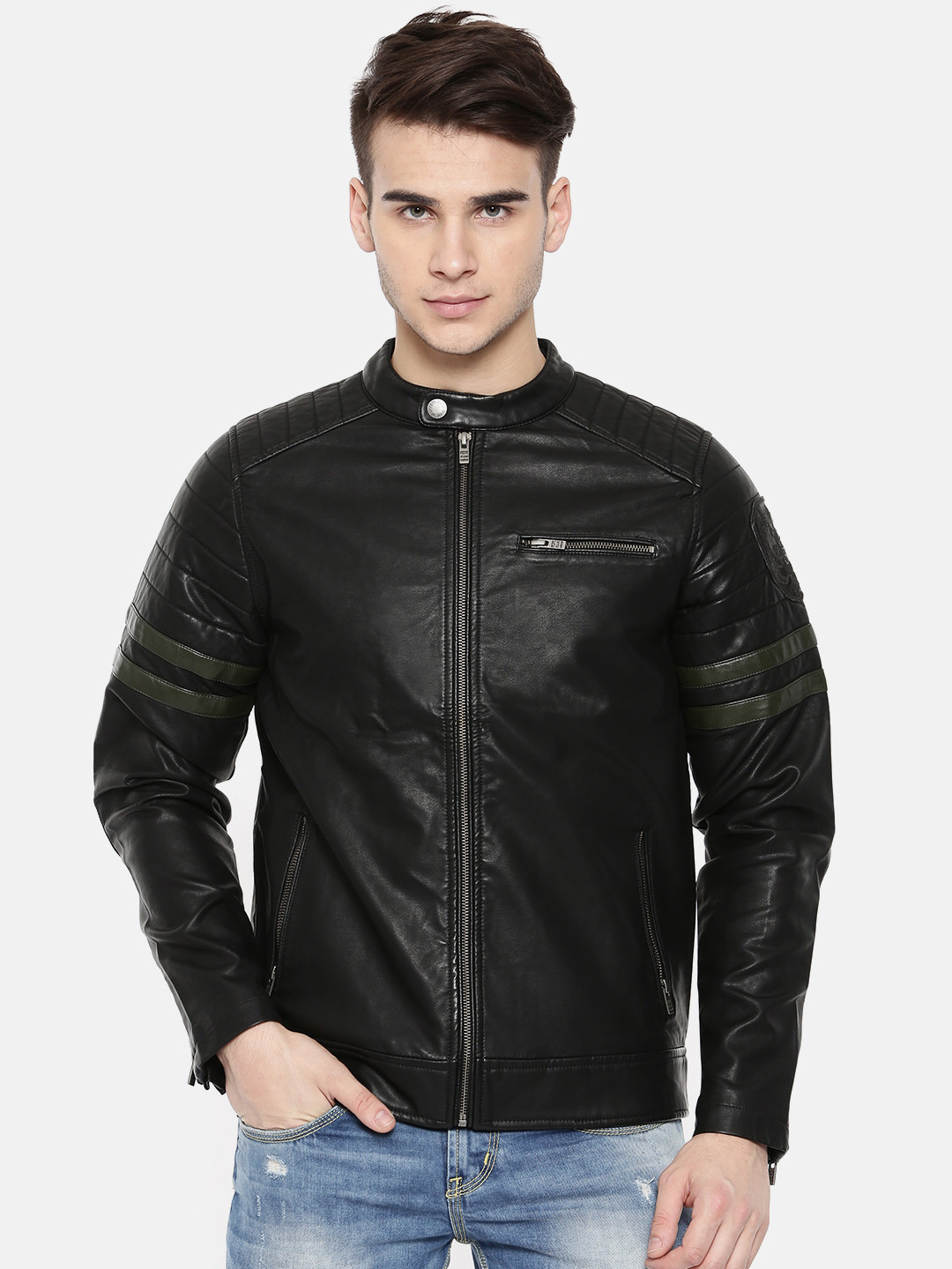 Buy Pepe Jeans Men Black Solid Biker Jacket Jackets for Men 7489013