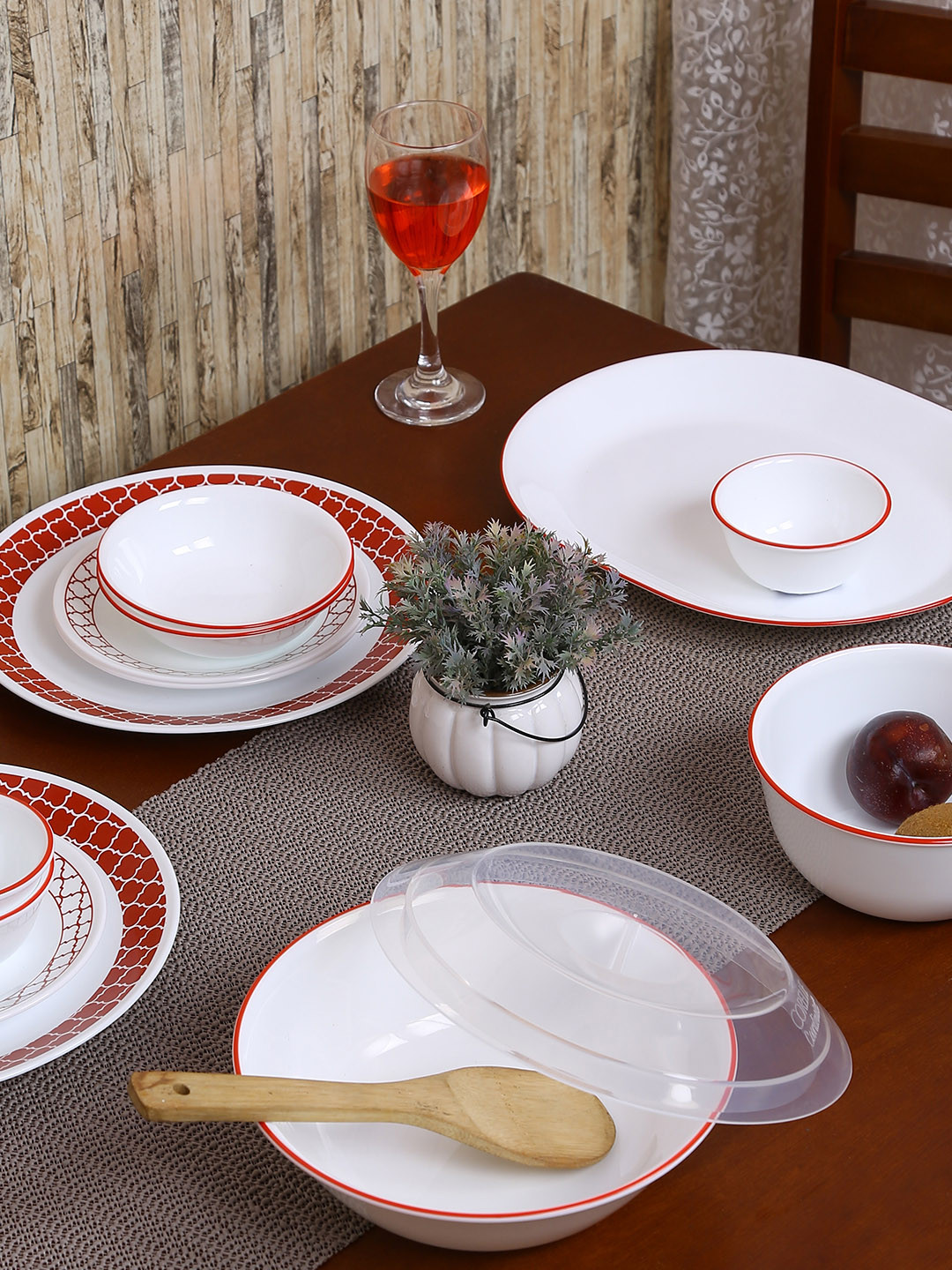 Buy Corelle White Printed Glass Dinner Set Dinner Set for Unisex