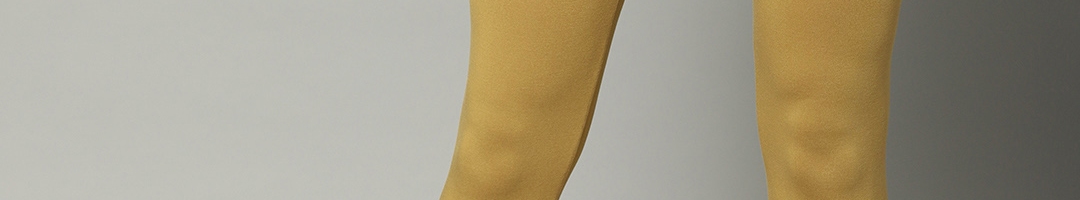 Buy Marks & Spencer Women Mustard Yellow Solid Leggings - Leggings for ...